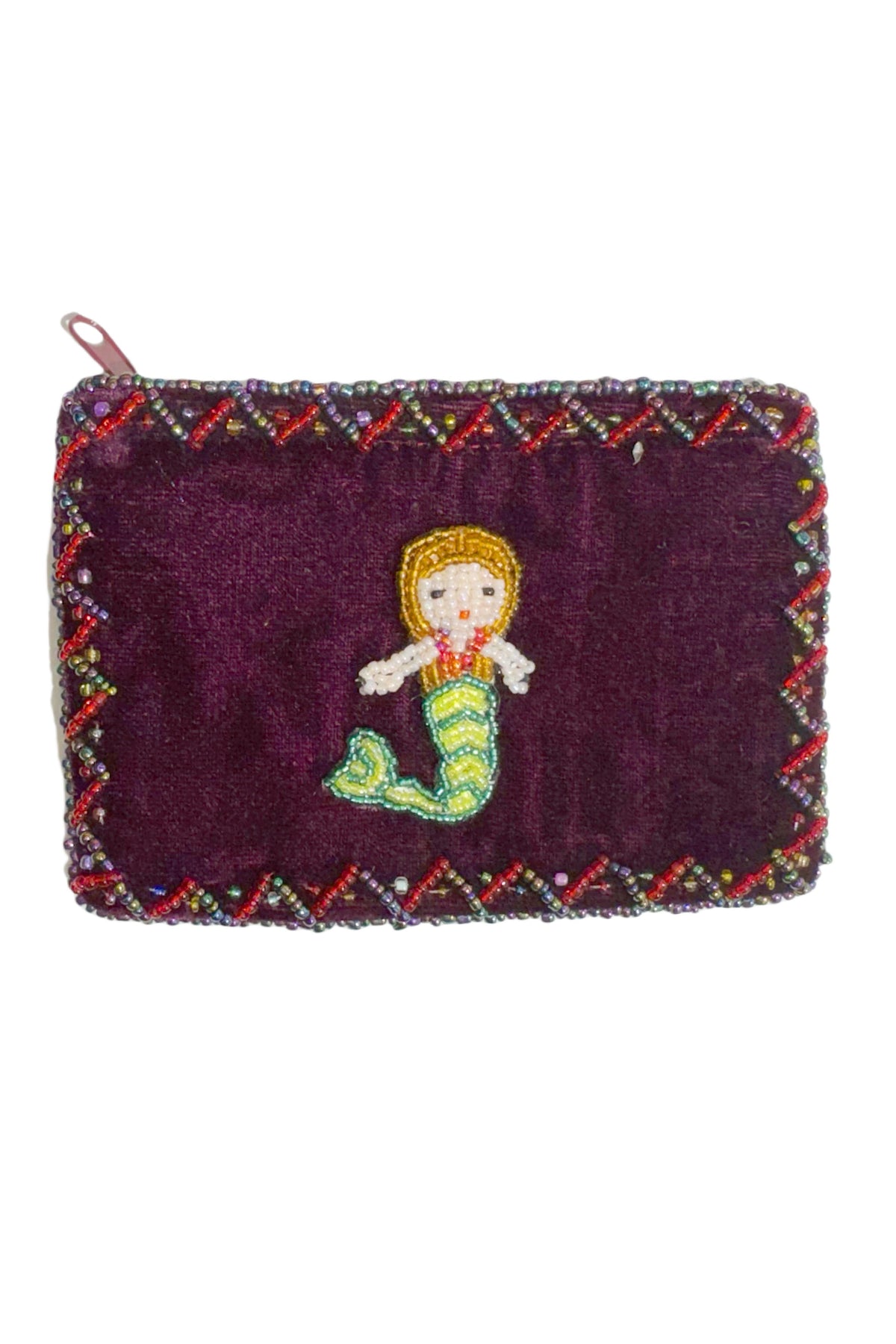 Mermaid Rectangular Velvet Coin Purse V0701