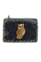 Owl Rectangular Velvet Coin Purse V0701