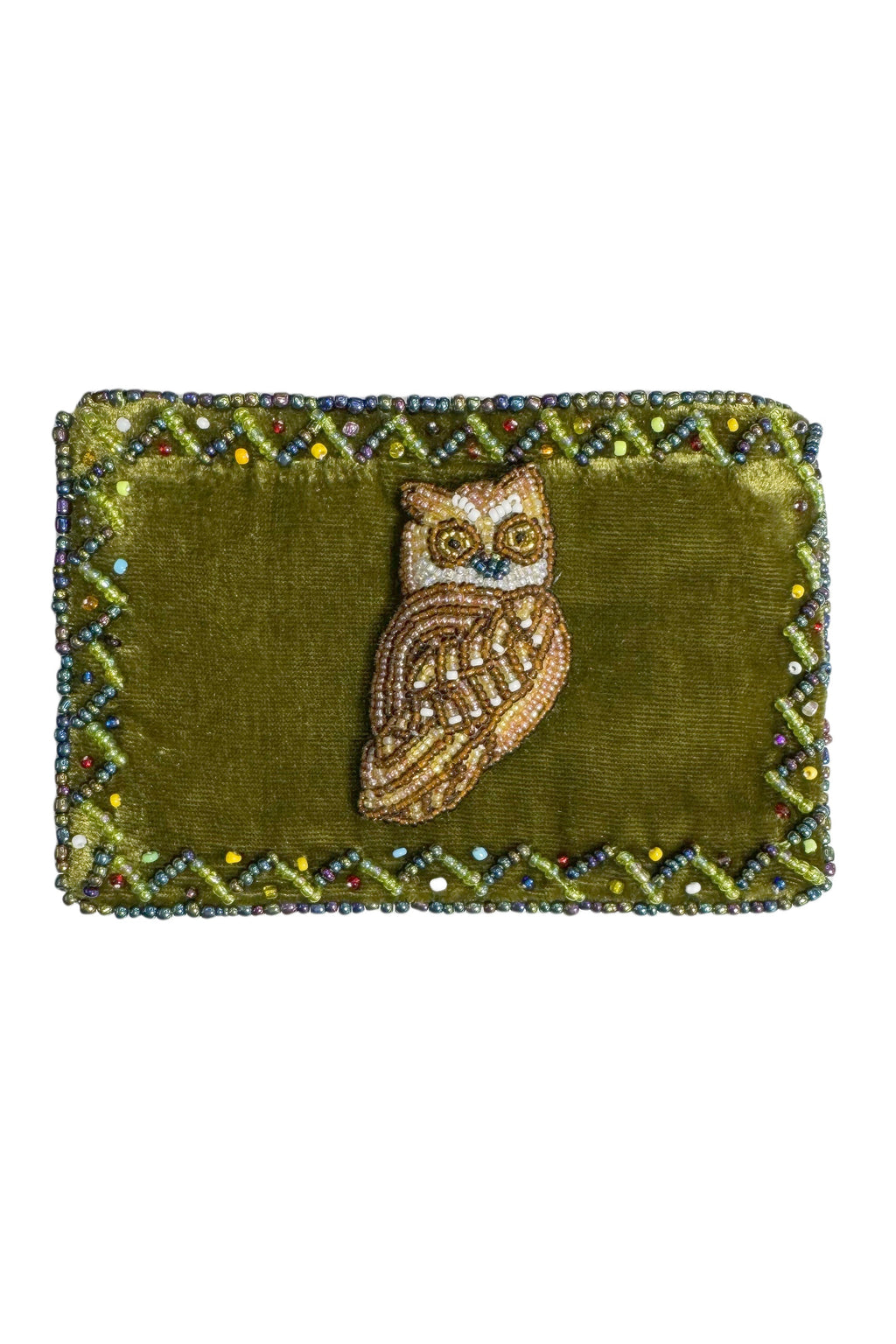 Owl Rectangular Velvet Coin Purse V0701