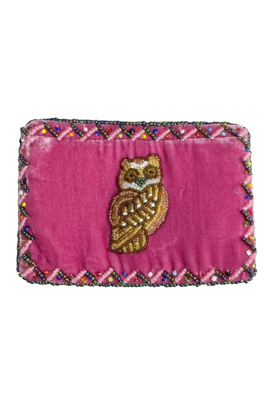 Owl Rectangular Velvet Coin Purse V0701