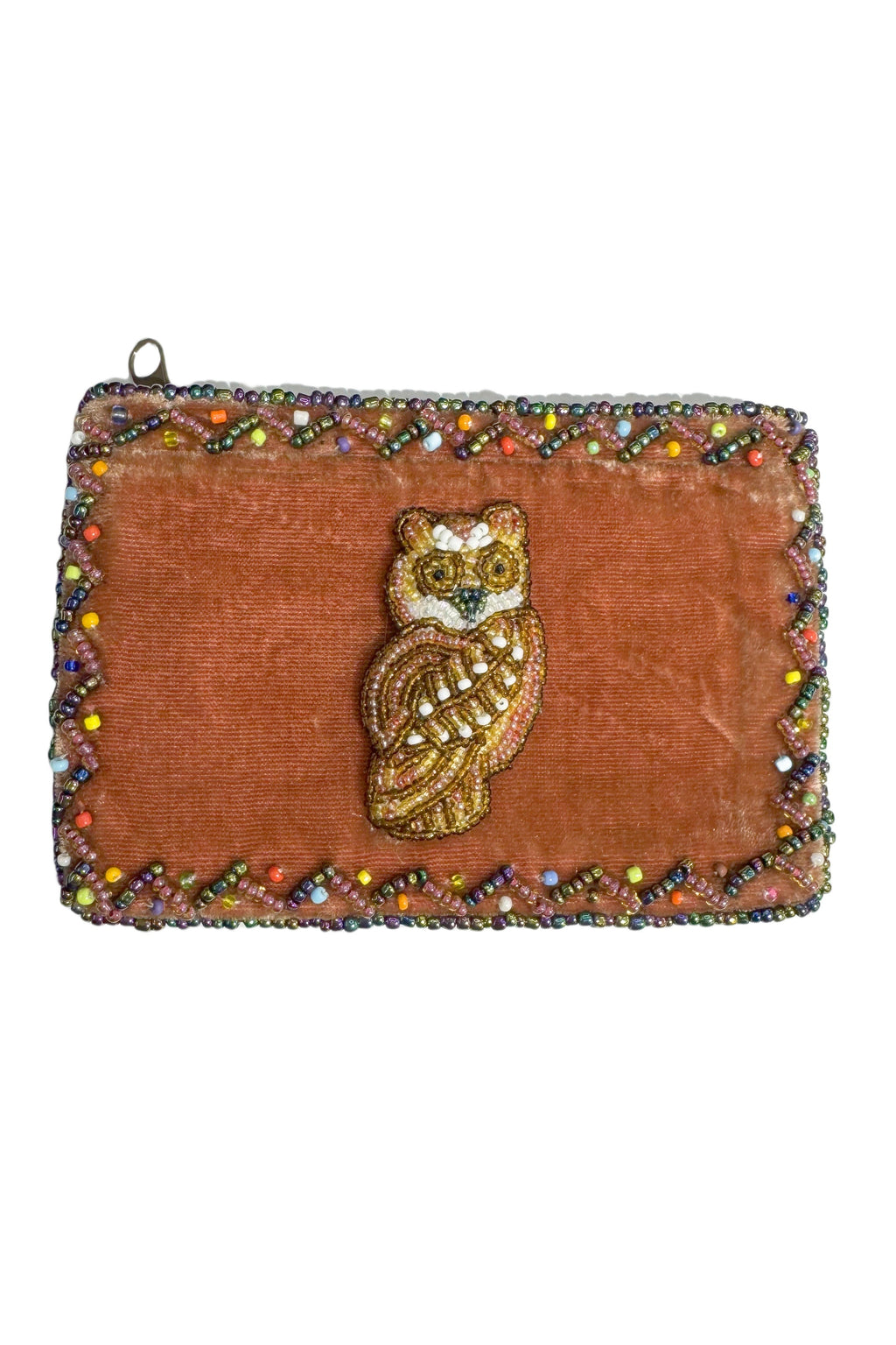 Owl Rectangular Velvet Coin Purse V0701