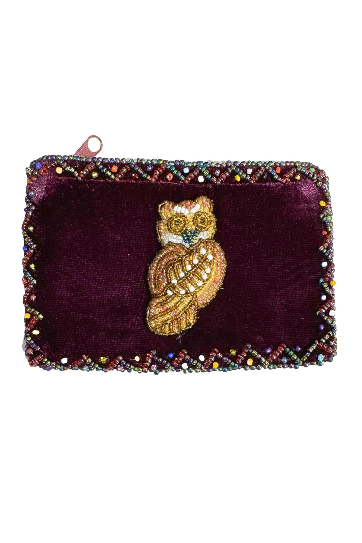 Owl Rectangular Velvet Coin Purse V0701