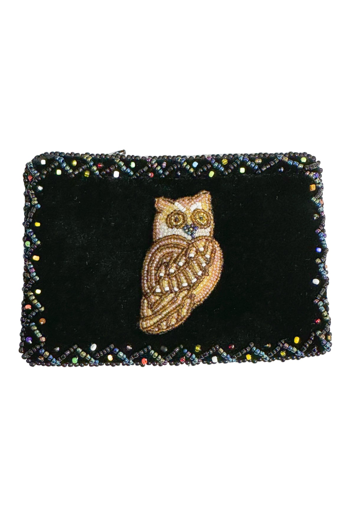Owl Rectangular Velvet Coin Purse V0701