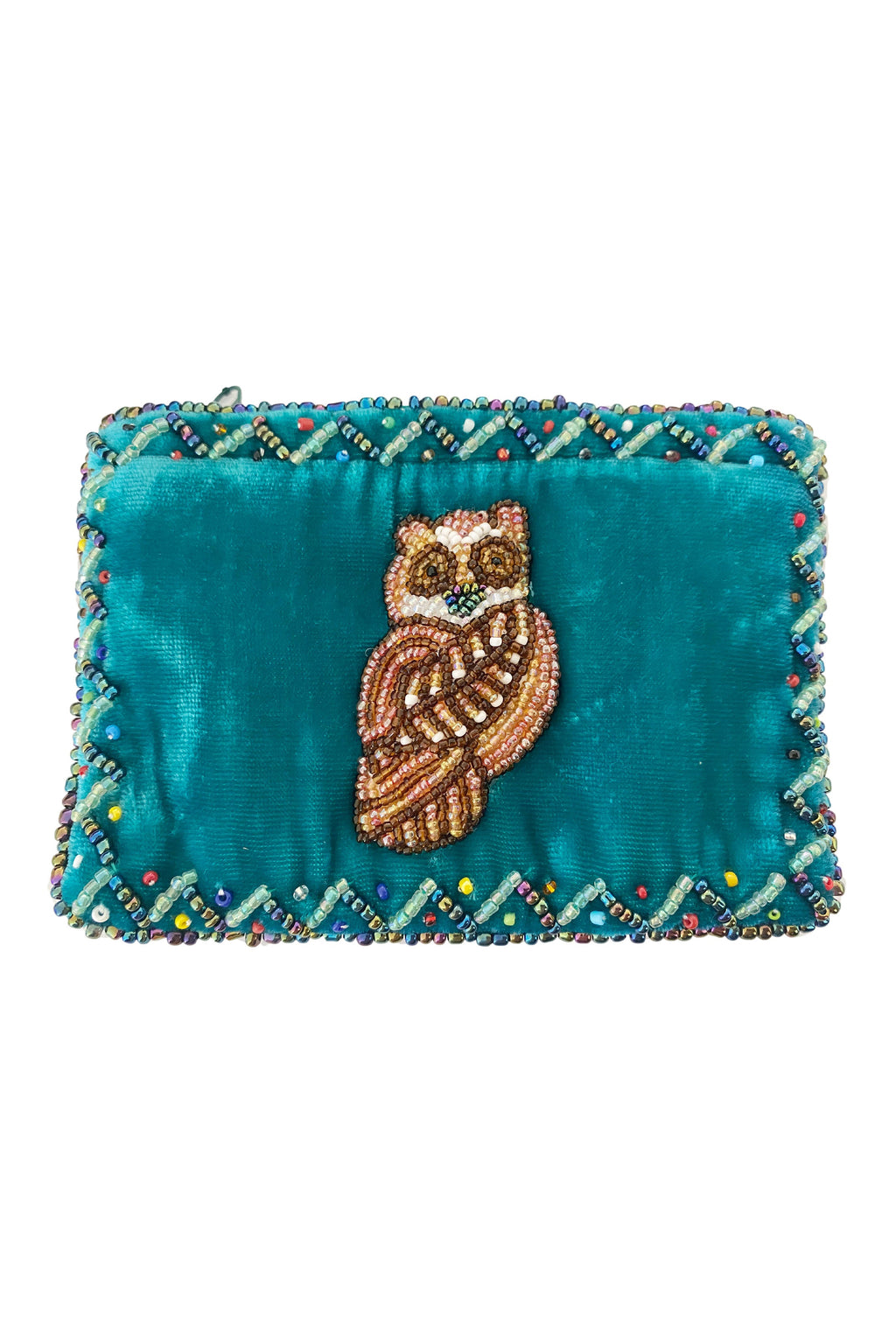 Owl Rectangular Velvet Coin Purse V0701