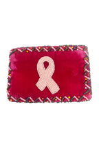 Pink Ribbon Rectangle Velvet Coin Purse V0701