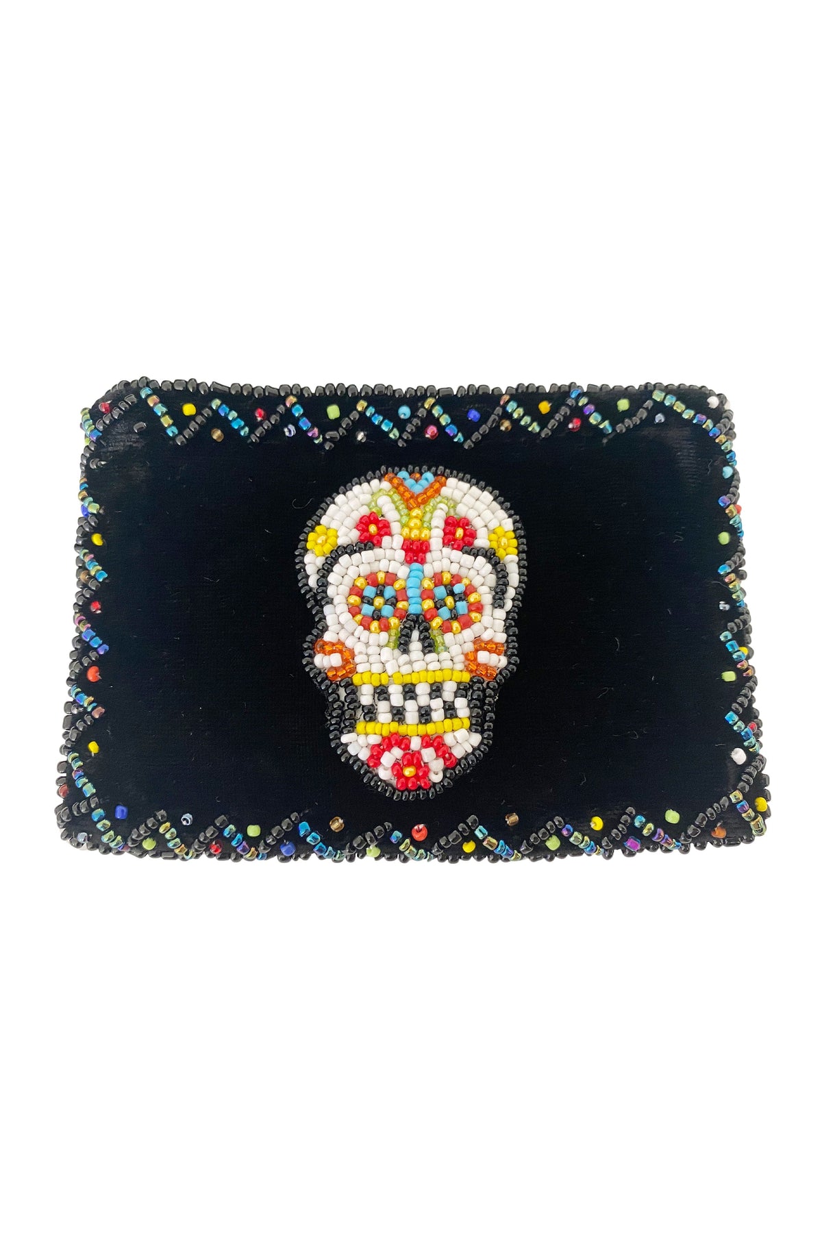 Skull Rectangle Velvet Coin Purse V0701