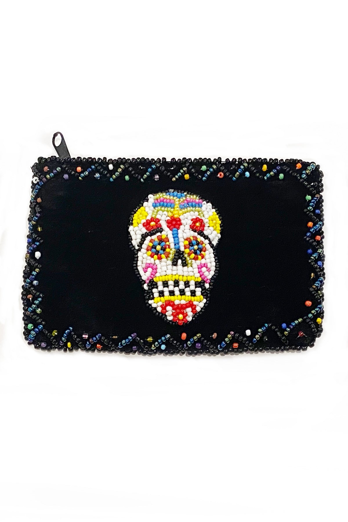 Skull Rectangle Velvet Coin Purse V0701