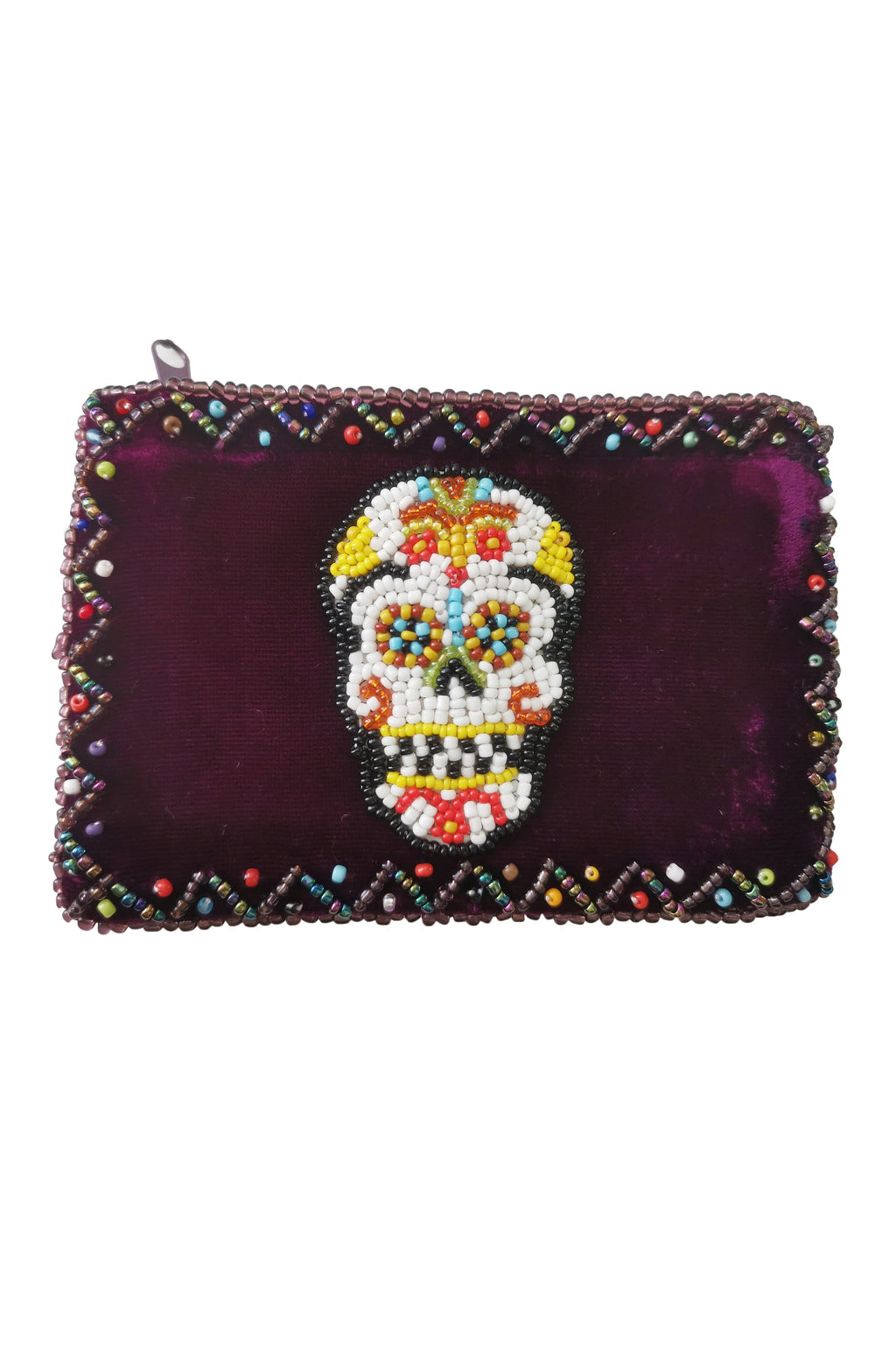 Skull Rectangle Velvet Coin Purse V0701