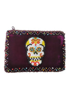 Skull Rectangle Velvet Coin Purse V0701