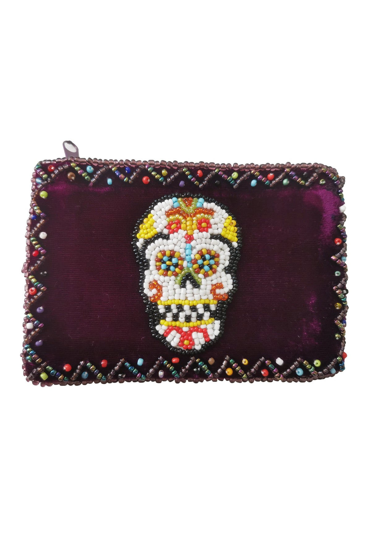 Skull Rectangle Velvet Coin Purse V0701