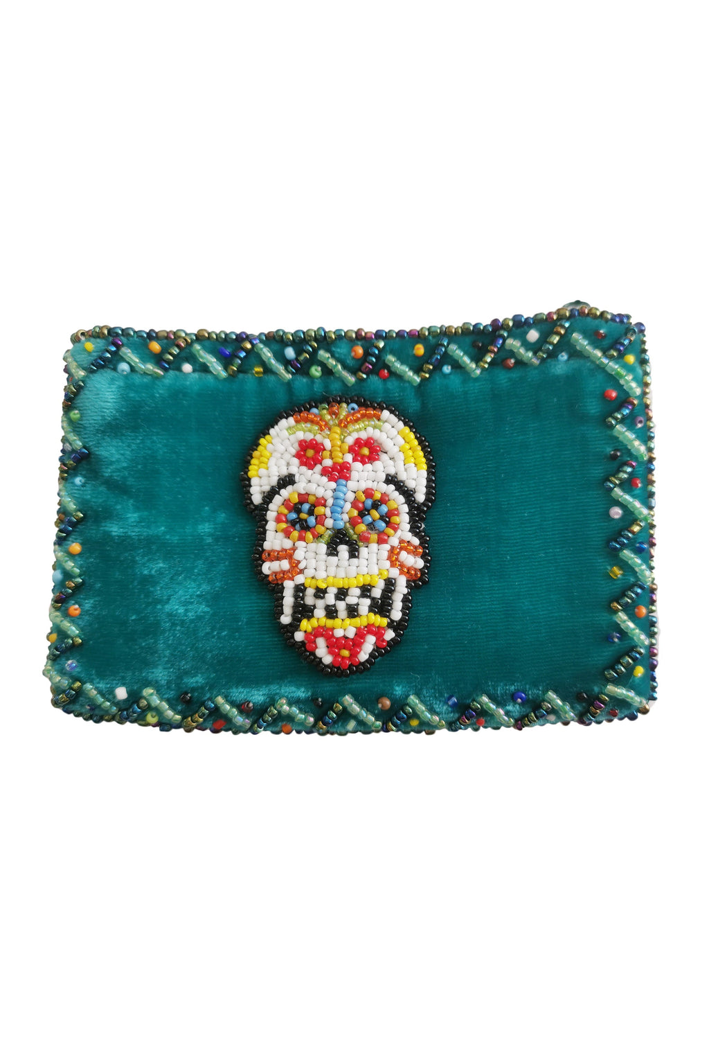 Skull Rectangle Velvet Coin Purse V0701