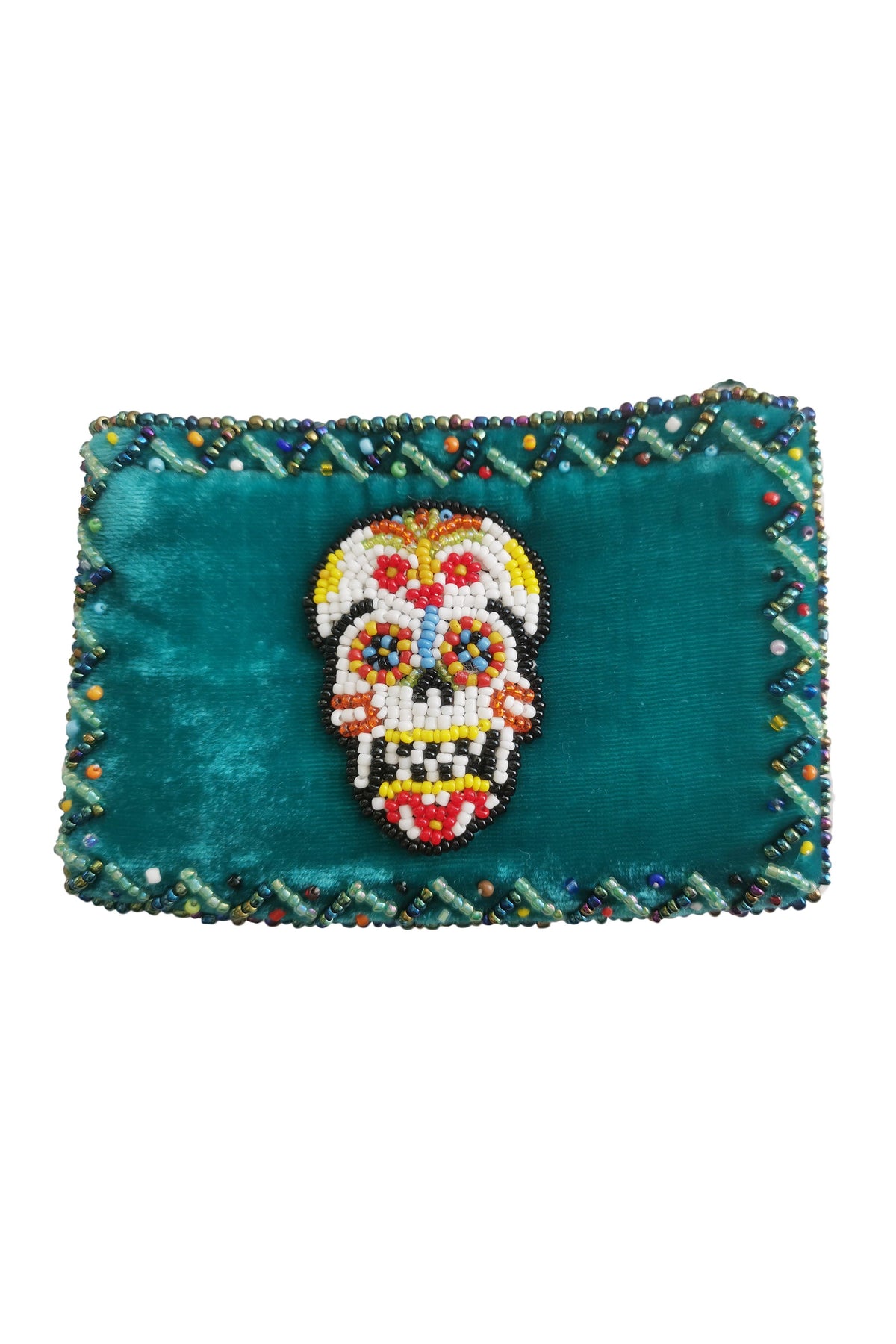 Skull Rectangle Velvet Coin Purse V0701