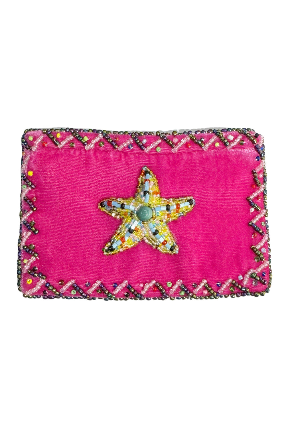 Starfish Rectangular Velvet Coin Purse V0701