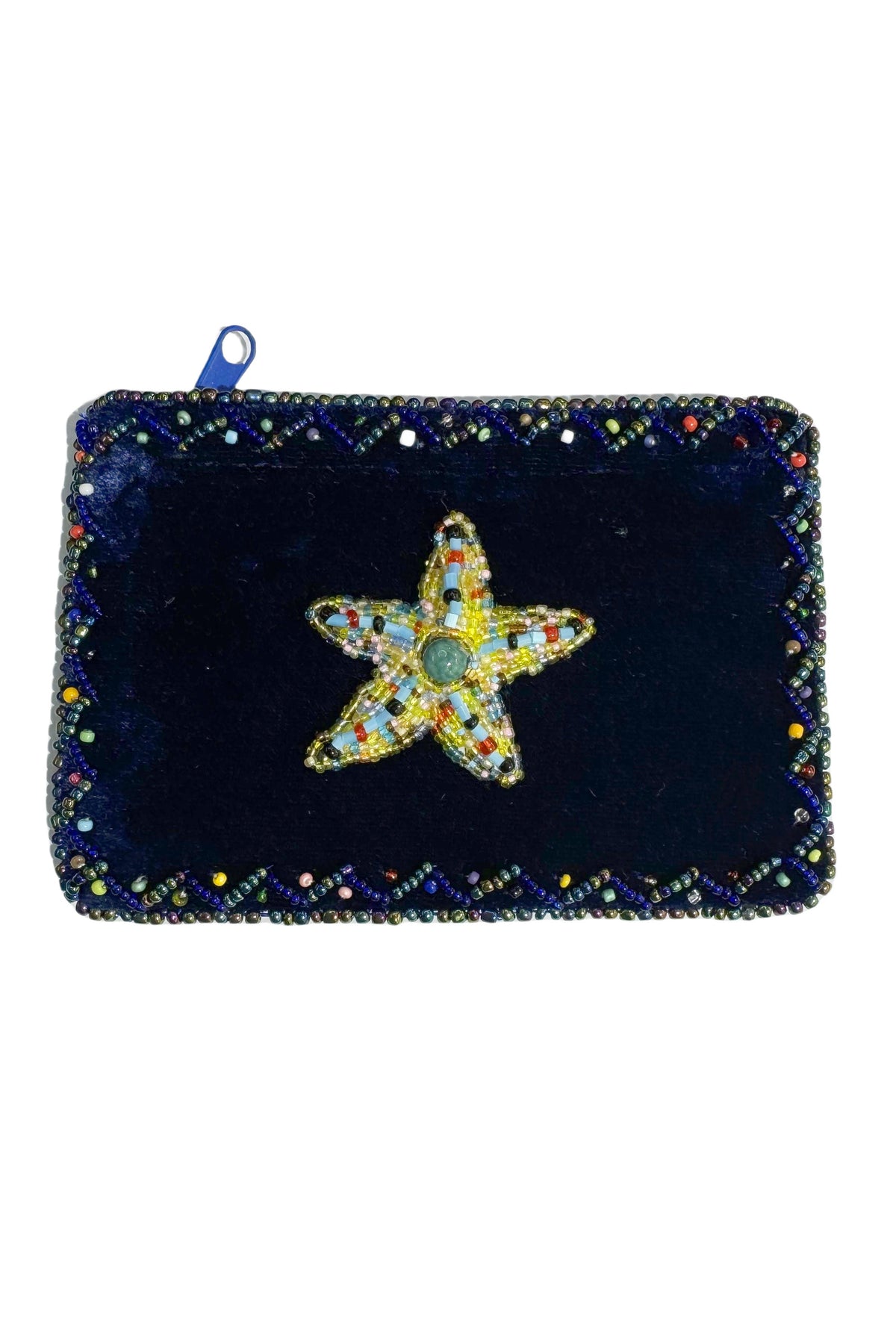 Starfish Rectangular Velvet Coin Purse V0701
