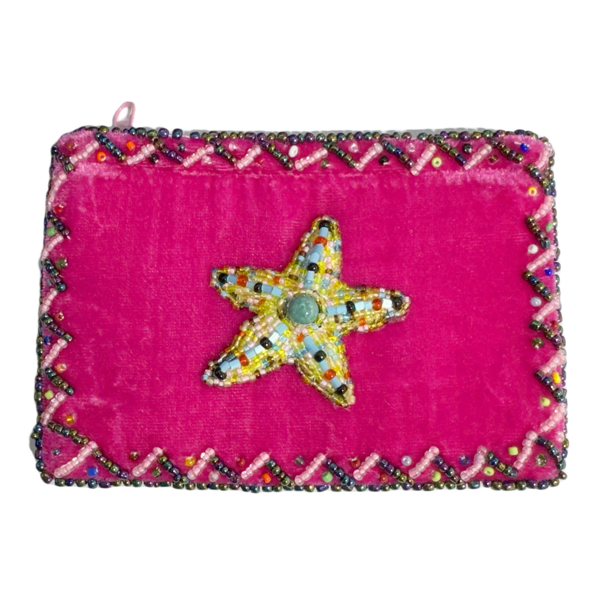 Starfish Rectangular Velvet Coin Purse V0701