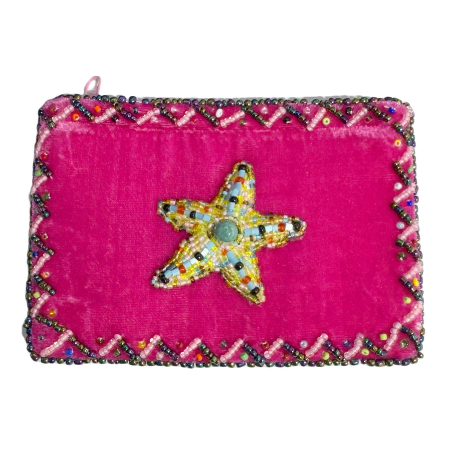 Starfish Rectangular Velvet Coin Purse V0701