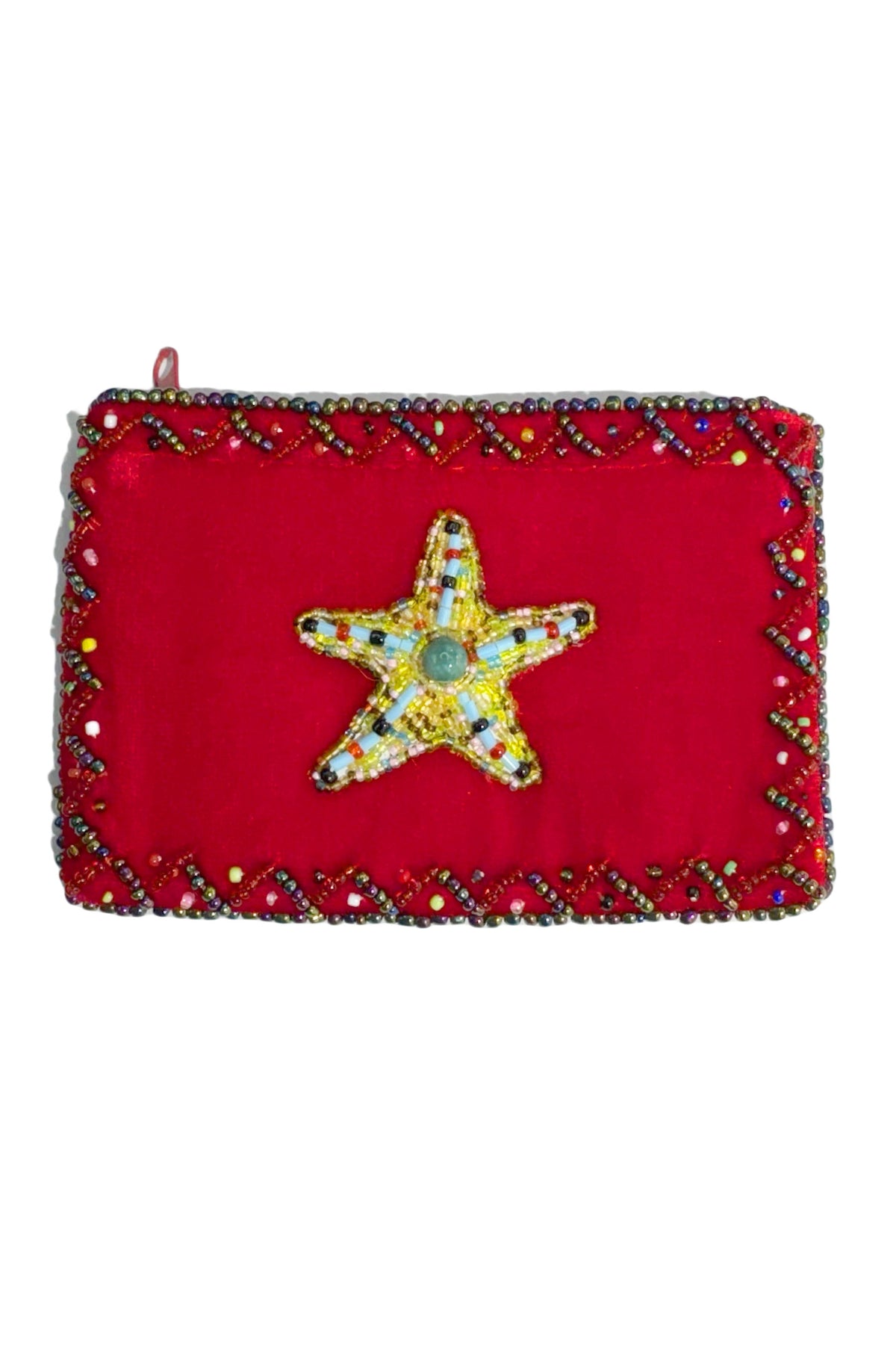 Starfish Rectangular Velvet Coin Purse V0701