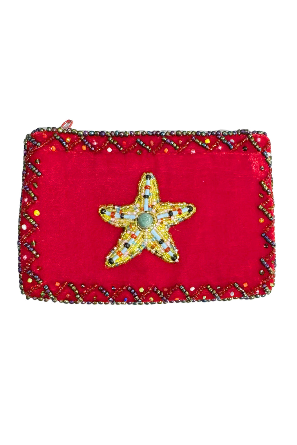 Starfish Rectangular Velvet Coin Purse V0701