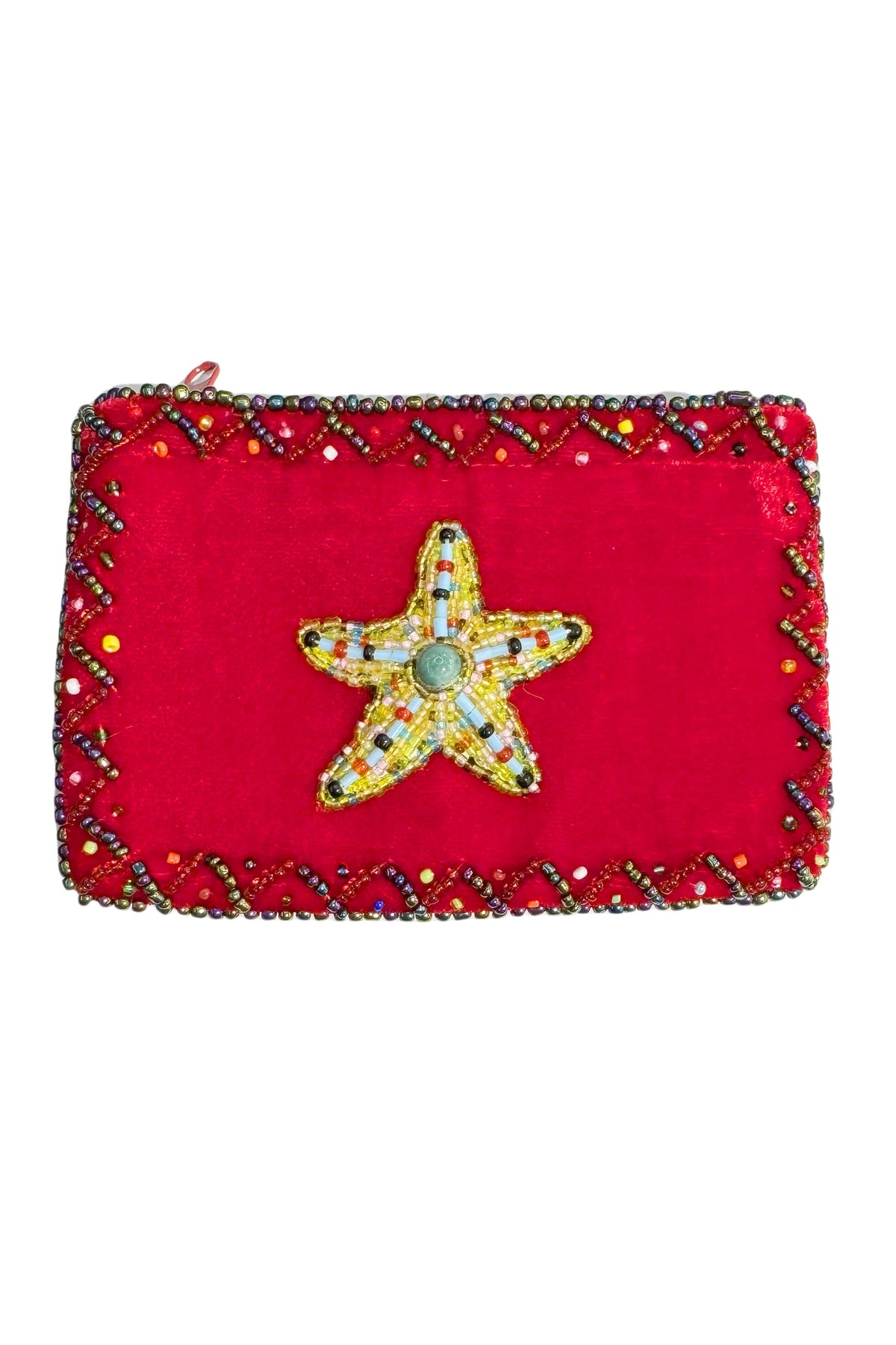 Starfish Rectangular Velvet Coin Purse V0701