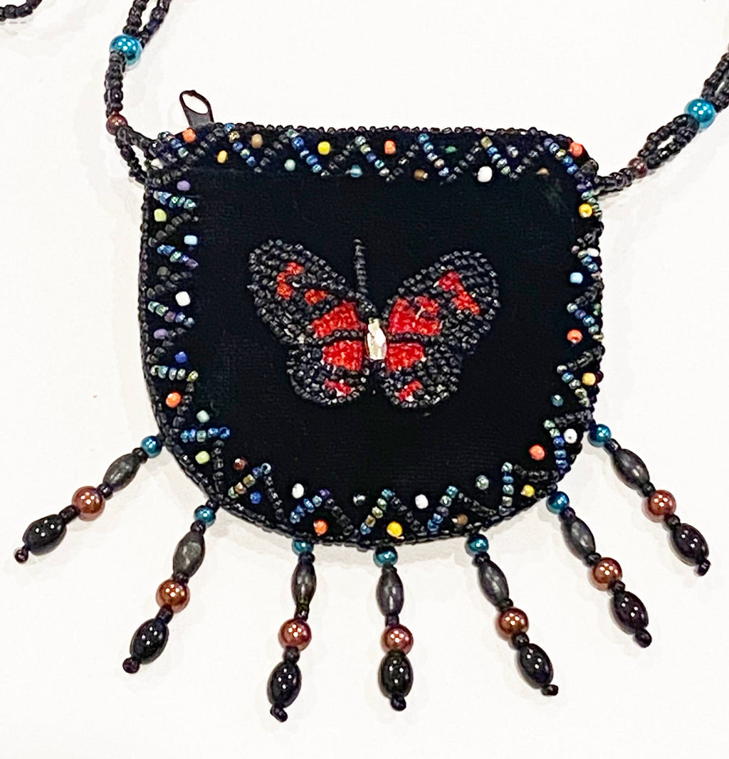 Butterfly Velvet Mini Necklace Charm Bag V0704- Butterfly