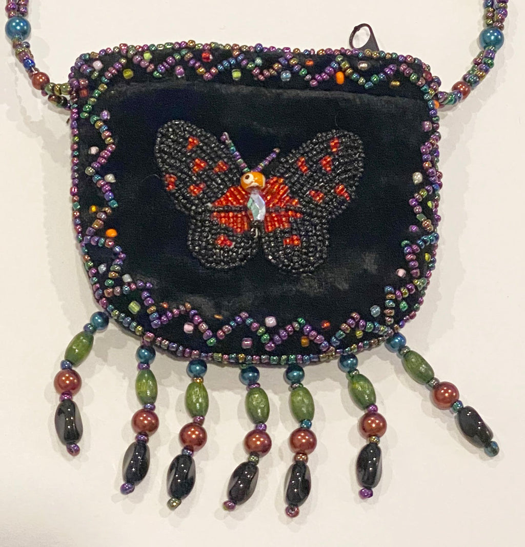 Butterfly Velvet Mini Necklace Charm Bag V0704- Butterfly