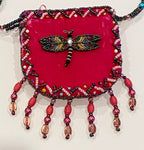 Dragonfly Velvet Mini Necklace Charm Bag V0704-Dragonfly