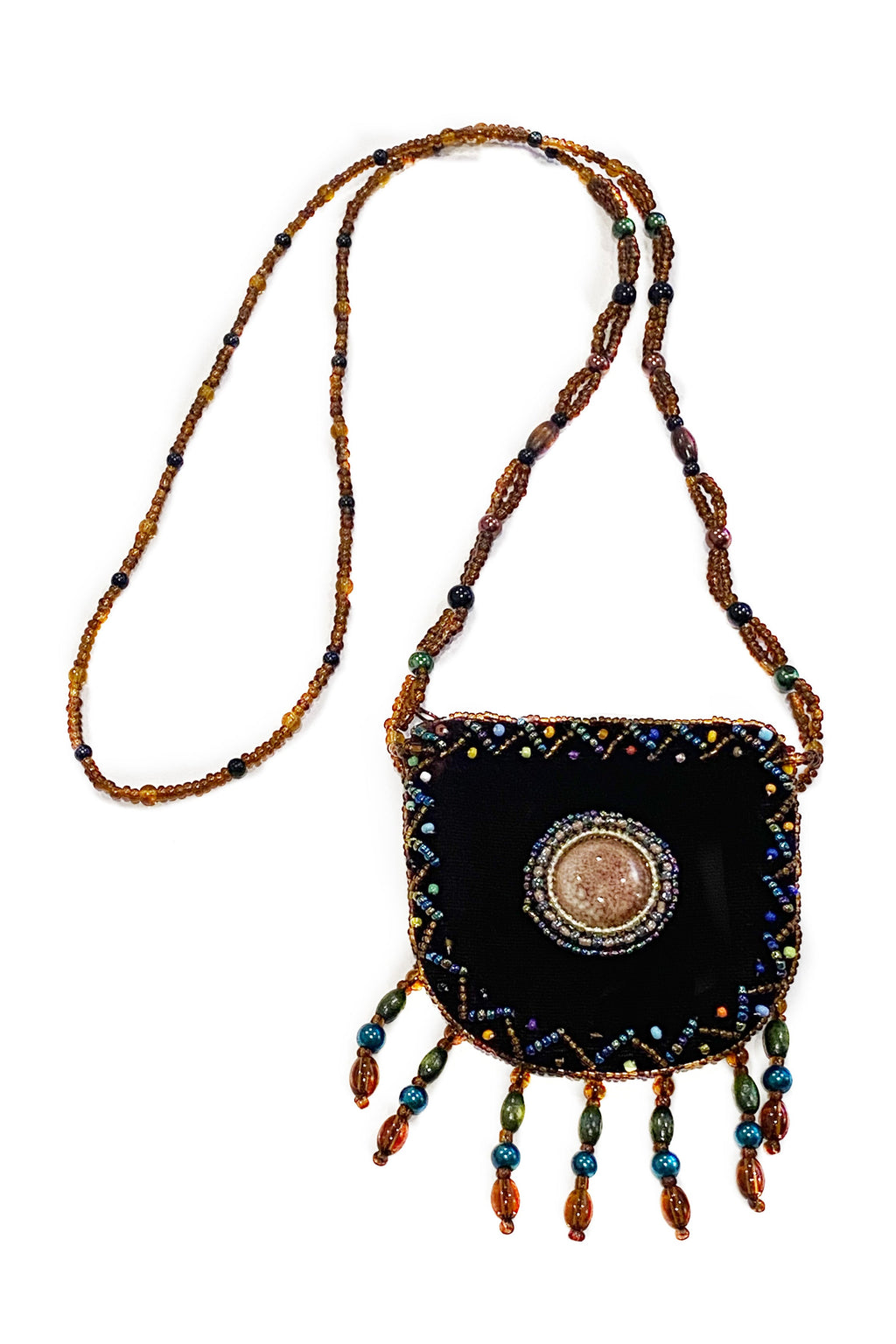 Gem Medalion Velvet Mini Necklace Charm BagV0704-Gem - view 2