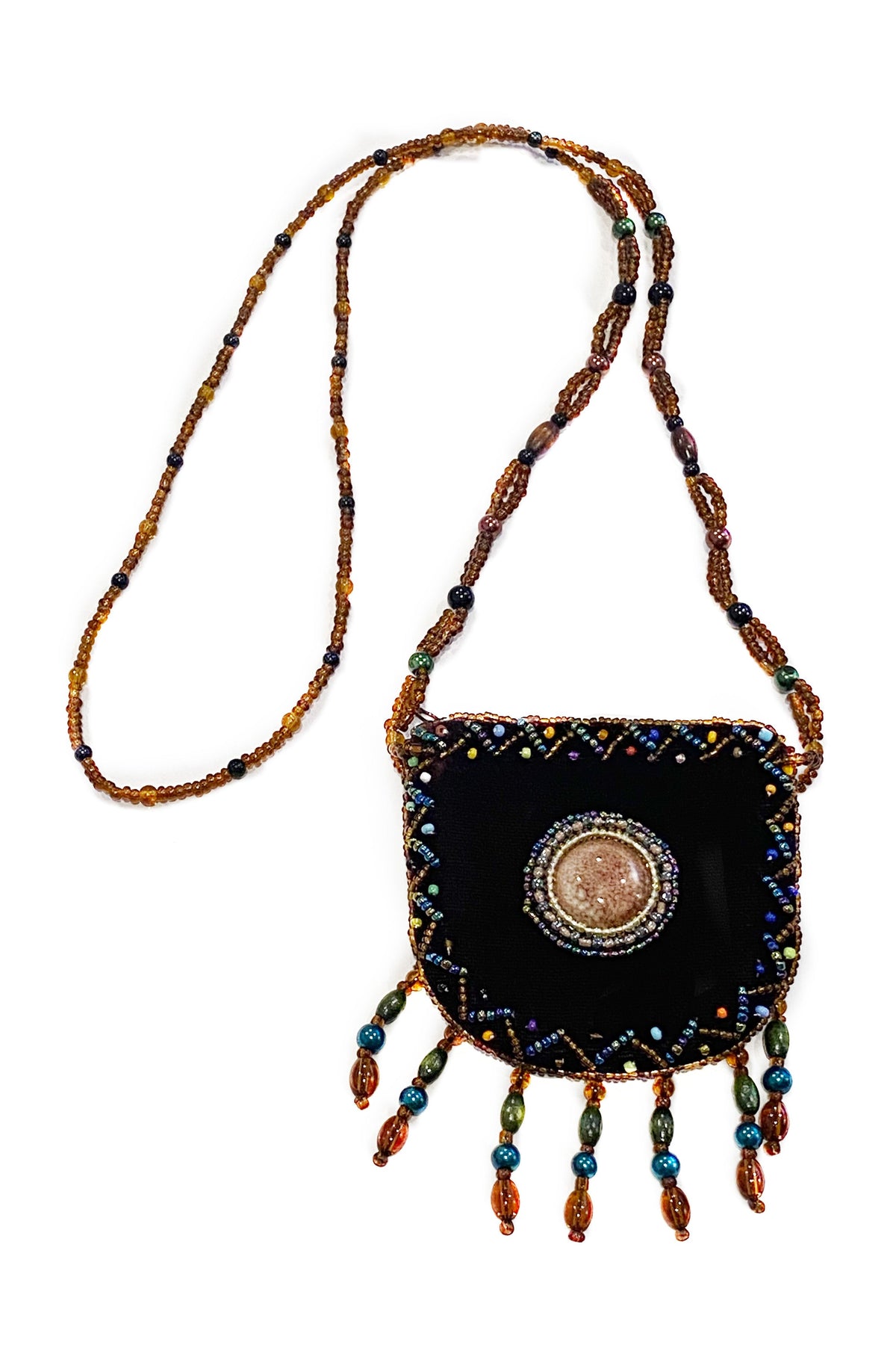 Gem Medalion Velvet Mini Necklace Charm BagV0704-Gem - view 2
