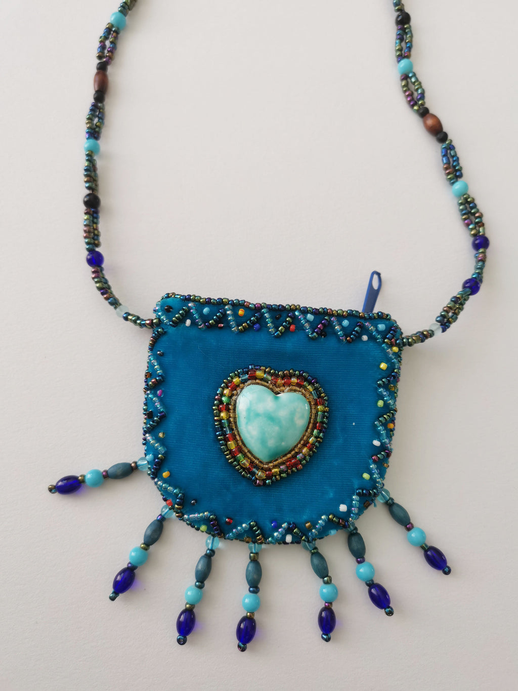 Heart Gem Velvet Mini Necklace Charm Bag V0704-Heart - view 4