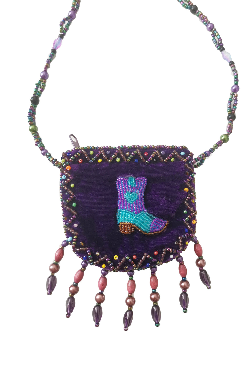 Boot Velvet Mini Necklace Charm Bag V0704 - Boot