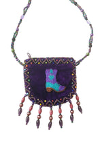 Boot Velvet Mini Necklace Charm Bag V0704 - Boot