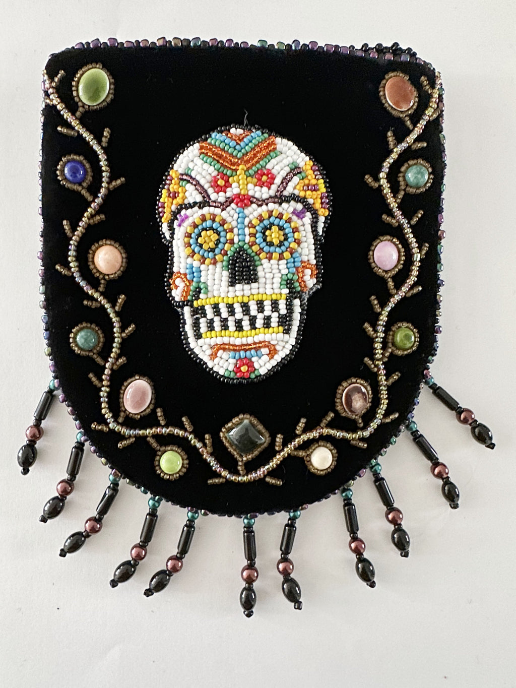 Skull Pattern Velvet Crossbody LUG - view 2