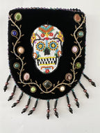 Skull Pattern Velvet Crossbody LUG - view 2