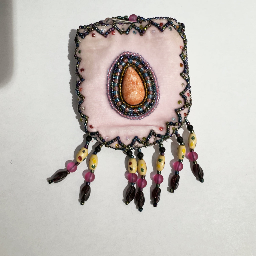Teardrop Stone Velvet Small Amulet Bag/Necklaces V0715