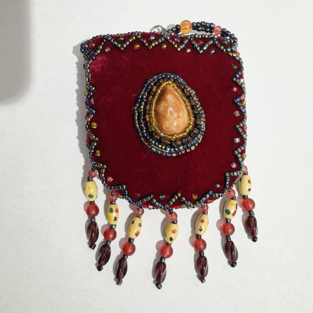 Teardrop Stone Velvet Small Amulet Bag/Necklaces V0715