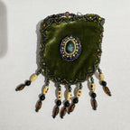 Teardrop Stone Velvet Small Amulet Bag/Necklaces V0715