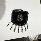 Teardrop Stone Velvet Small Amulet Bag/Necklaces V0715