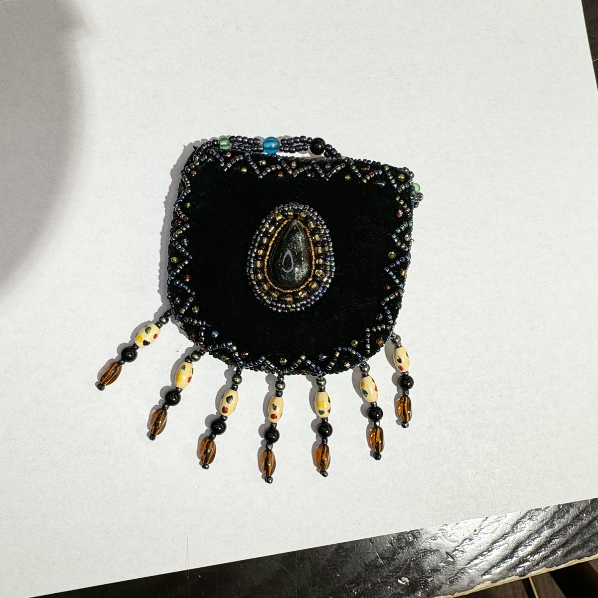 Teardrop Stone Velvet Small Amulet Bag/Necklaces V0715