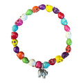 Skull with Elephant Charm Beaded Bracelet VPI0023