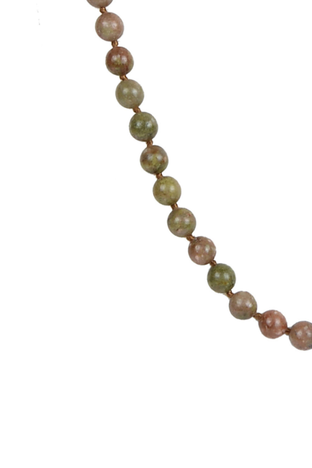 Unakite Bead Long Necklace N2740 - view 2