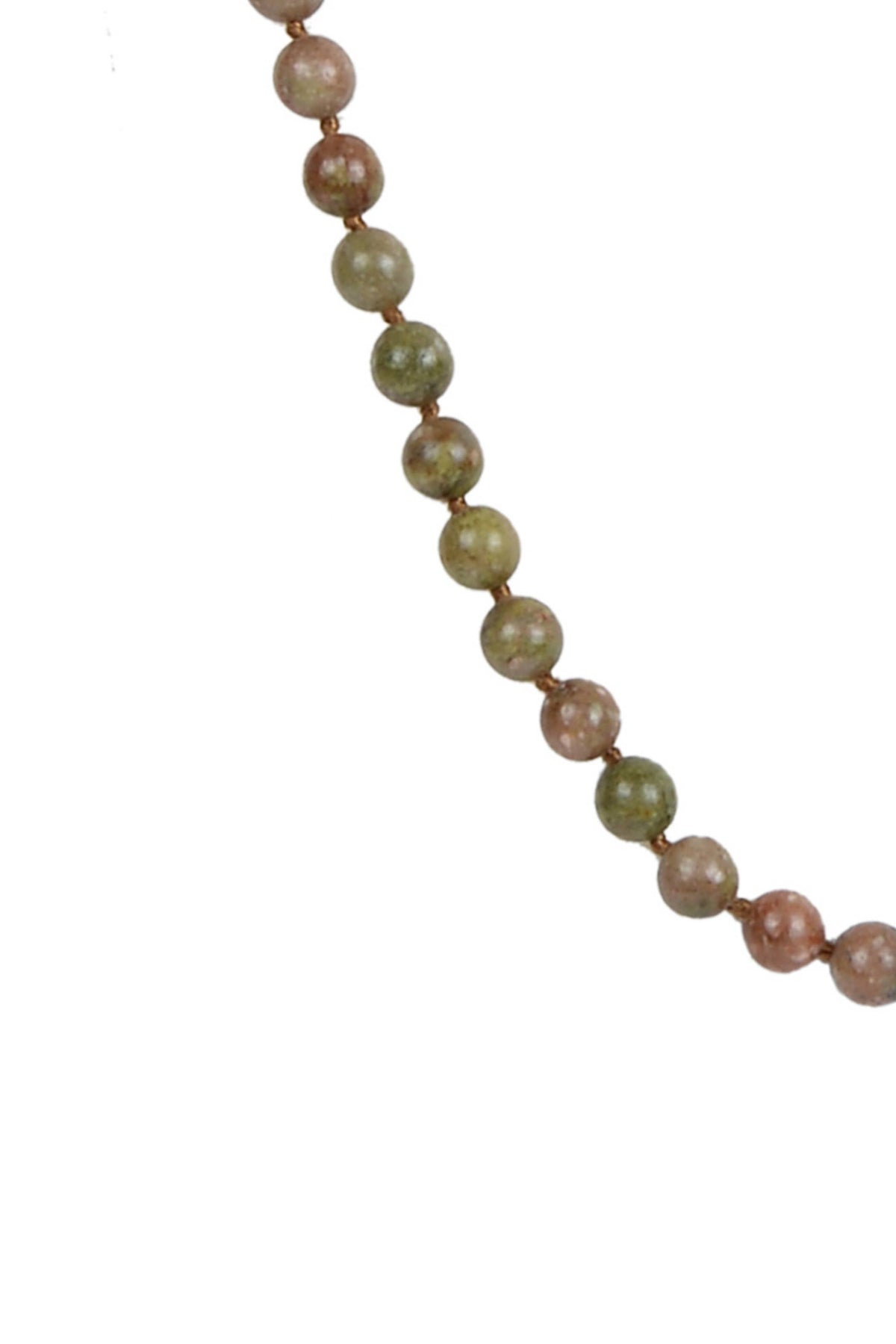 Unakite Bead Long Necklace N2740 - view 2