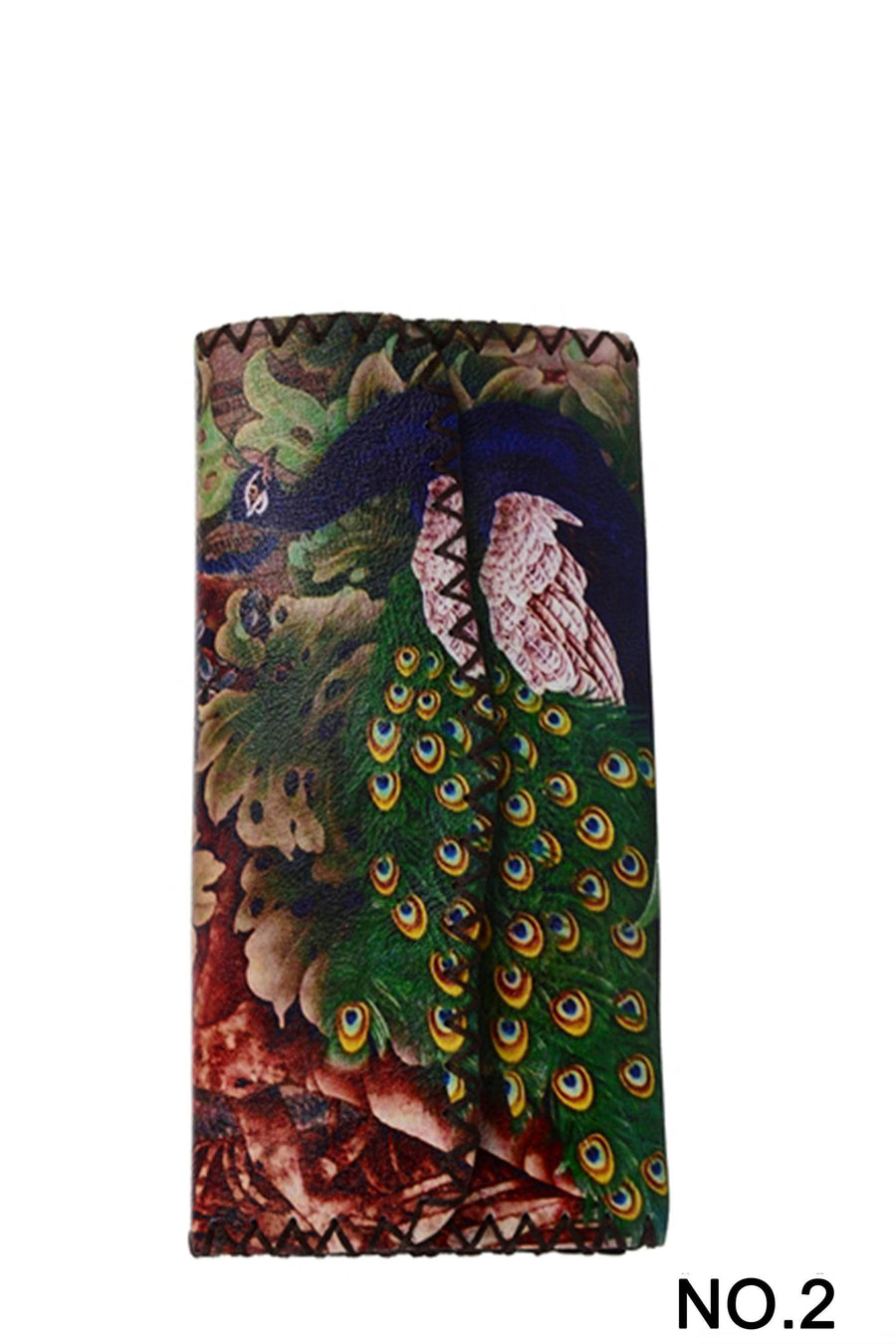 Peacock Print Hand-Stitched Wallet HB0582 - No. 2