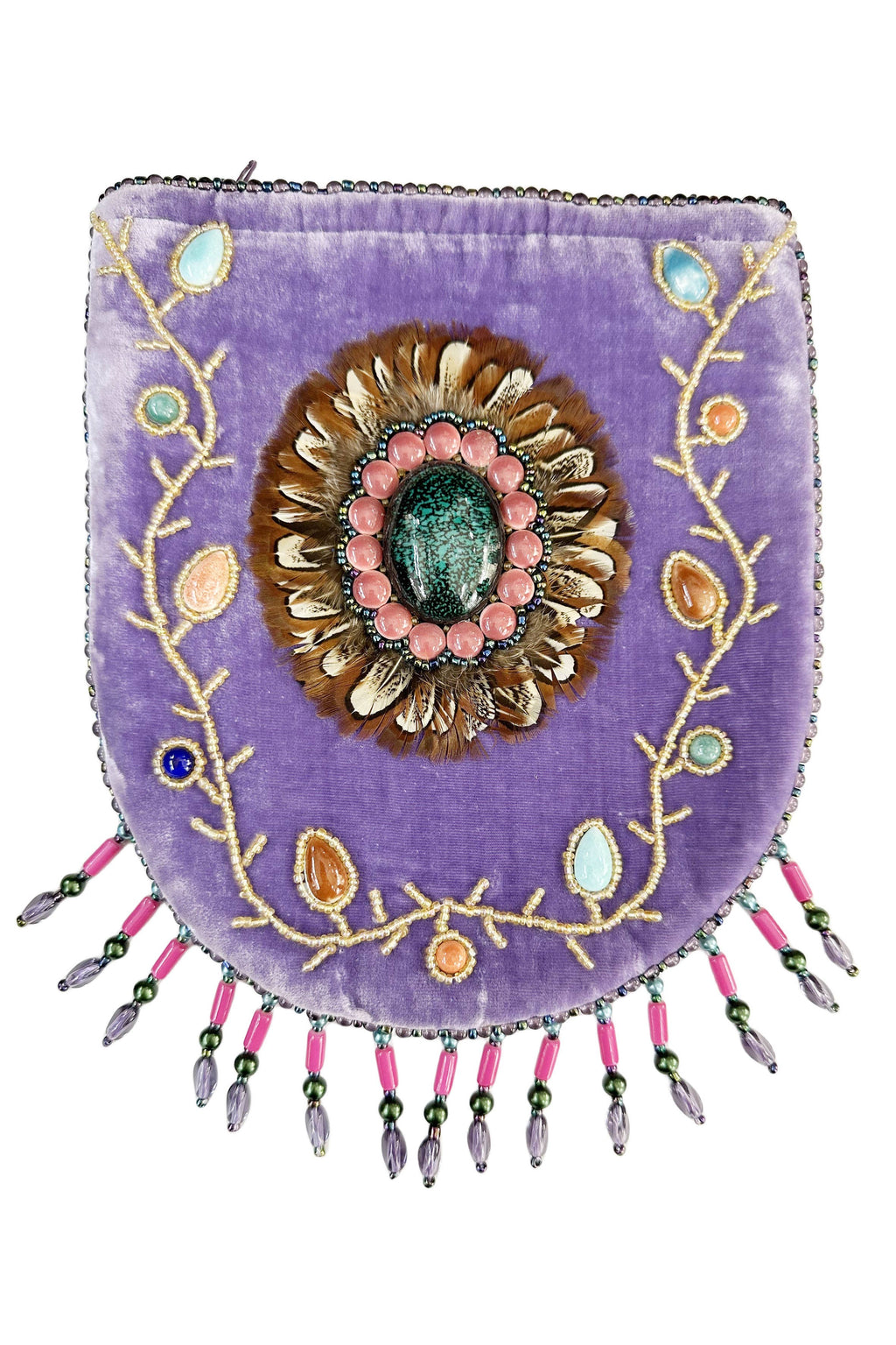 Feather Pattern Velvet Crossbody Bag LUG-FeatherGem - view 11