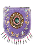 Feather Pattern Velvet Crossbody Bag LUG-FeatherGem - view 11