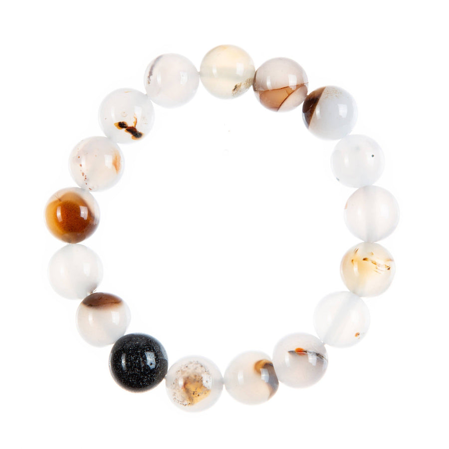 Dendritic Agate Stone Stretch Bracelet B2054-12MM