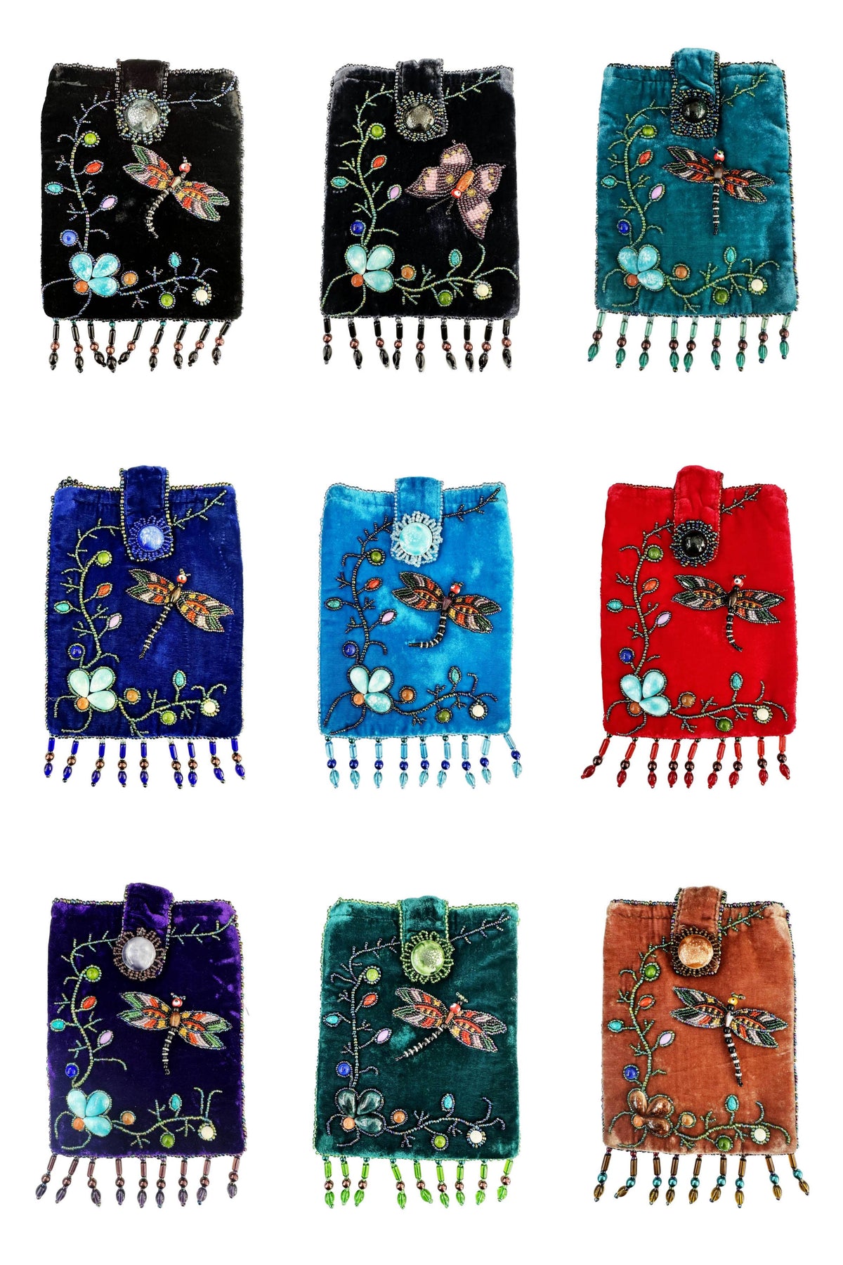 Dragonfly Rectangular Velvet Crossbody VBG15 - view 6