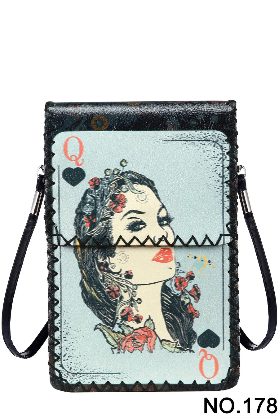 Poker Queen Print Crossbody Bag HB0580 - No. 178