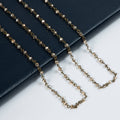 Crystal Beaded Chain Necklace N1163-135-Bronze - view 2