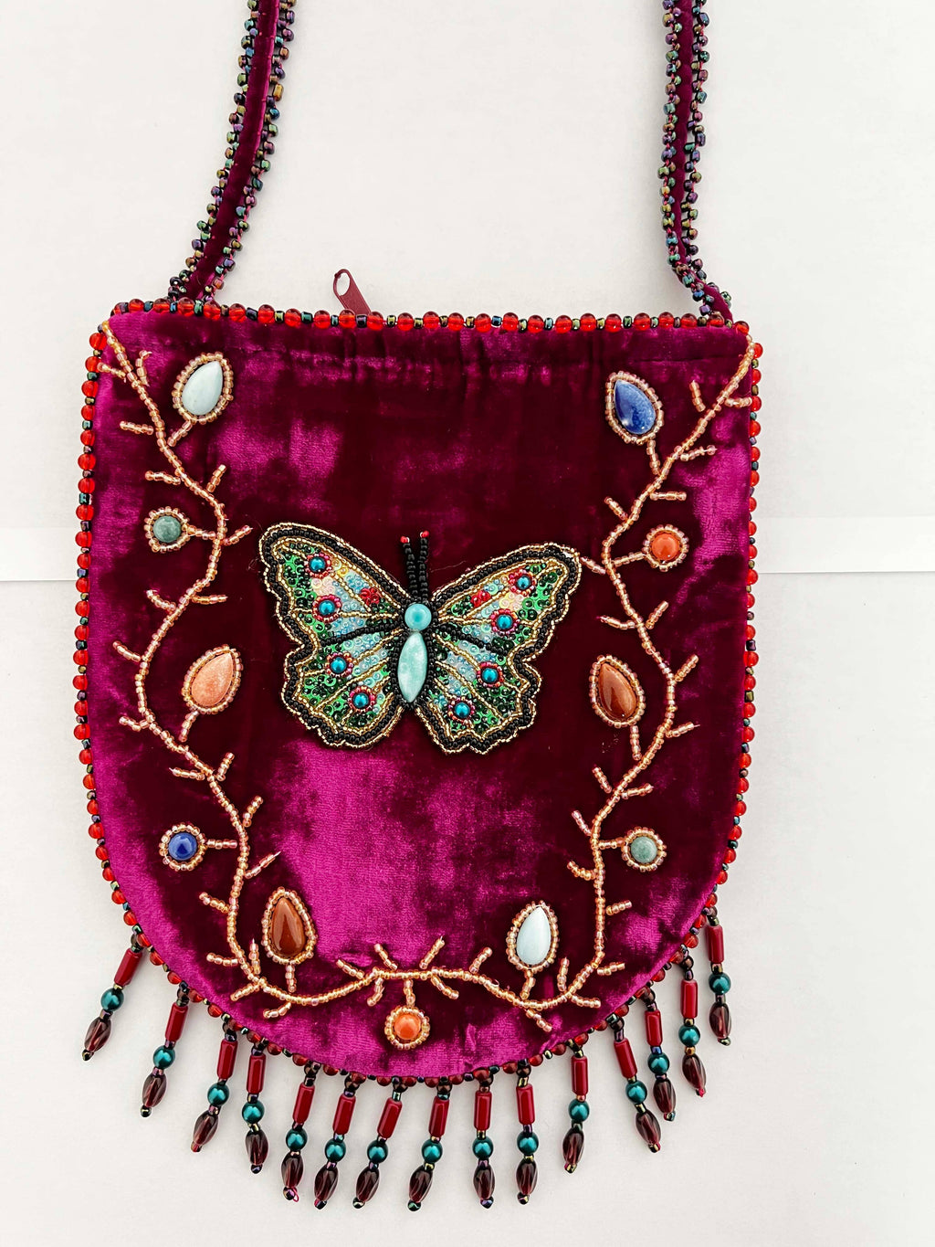 Butterfly Pattern Velvet Crossbody Bag LUG - view 15