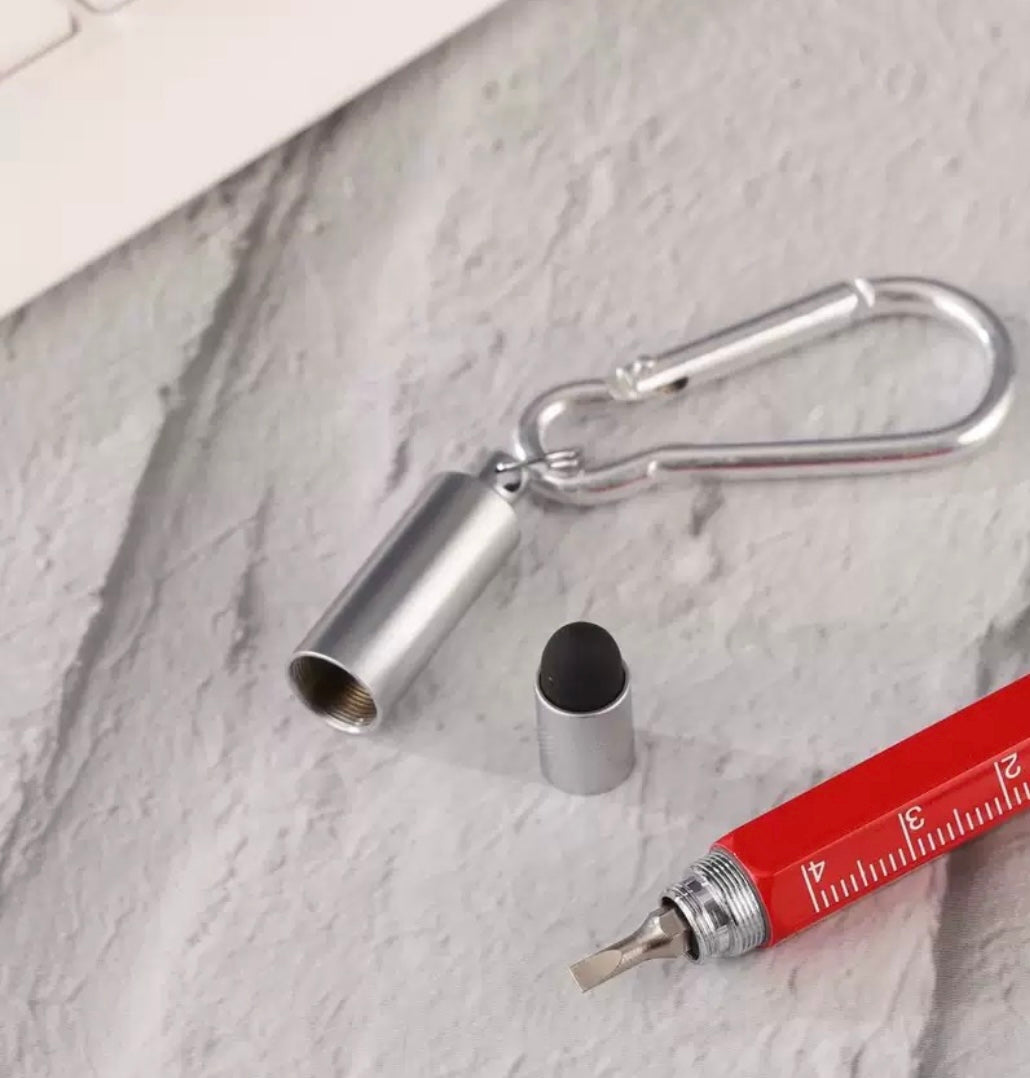 Multi Functional Pen Stylus and Tools Ceramic Rhinestones Keychain CR0113